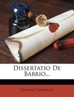 Dissertatio De Babrio... 1270893858 Book Cover