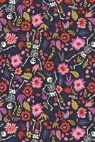 Day Of The Dead Pattern Sugar Skull Santa Muerte 30: Blank Lined Journal for Day Of The Dead Lovers 1095800418 Book Cover