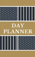Day Planner - Planning My Day - Gold Black Polka Dot Strips Cover 1714558169 Book Cover