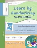 Learn by Handwriting, Practice Workbook - Numbers from 1 to 50 - Words and Numbers - Cursive, Level 3: Children and Adults. Repetition, Fast Learning, Memory, Focus - English (N150) B0DQ2R5DX1 Book Cover