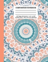 Composition Notebook 120 Pages (60 Sheets) 7.44 x 9.69 College Ruled - Blue and Coral Mandala 1686761406 Book Cover