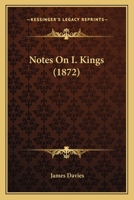 Notes on I. Kings 1022036157 Book Cover