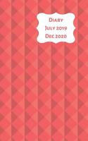Diary July 2019 Dec 2020: 5x8 week to a page 18 month diary. Space for notes and to do list on each page. Perfect for teachers, students and small business owners. Red design 1080970924 Book Cover