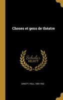 Choses et Gens de Théatre 0274539314 Book Cover