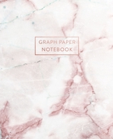 Graph Paper Notebook: Pink and White Grey Marble | 7.5 x 9.25 - 5 x 5 Squares per inch | 100 Quad Ruled Pages | Cute Graph Paper Composition Notebook ... Students (Math and Science School Essentials) 1689683759 Book Cover