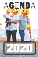 Agenda 2020: semainier&journalier 12 mois vue mensuelle en d�but de mois confort prise de notes avec nombreuses annexes format 15 x 22 cm famille Emoji 1699004242 Book Cover