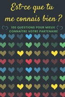 Est-ce Que Tu Me Connais Bien ?: Quiz Entre Amoureux | 100 Questions Pour Mieux Connaître Votre Conjoint | Parfait Cadeau Pour La Saint Valentin, ... (6’’ x 9’’), 100 Pages. (French Edition) B0842MPR1J Book Cover