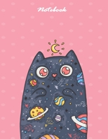 Notebook: Galexy meow pink cover and Lined pages, Extra large (8.5 x 11) inches, 110 pages, White paper (Galexy meow pink notebook) 1674576730 Book Cover