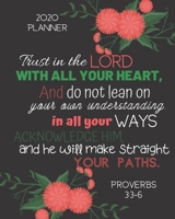 2020 Planner: Weekly and Monthly Planner Faith Inspirational Cover with Bible Verse Black with Red Flowers 1656615134 Book Cover