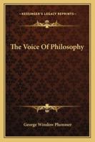 The Voice Of Philosophy 1162849584 Book Cover