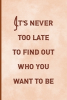 It's Never Too Late To Find Out Who You Want To Be: Notebook Journal Composition Blank Lined Diary Notepad 120 Pages Paperback Peach Texture SteamPunk 1707022844 Book Cover