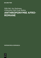 Anthroponymie Afro-Romane 3484555041 Book Cover