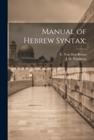 Manual of Hebrew Syntax; 102188765X Book Cover