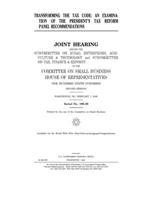 Transforming the tax code: an examination of the President's tax reform panel recommendations 1653445696 Book Cover