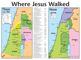 Where Jesus Walked: Then and Now Wall Chart 9901983010 Book Cover