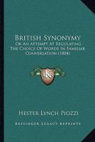 British Synonymy 1145027229 Book Cover