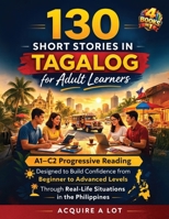 130 Short Stories in Tagalog for Adult Learners: 4 Books in 1. A1–C2 Progressive Reading Designed to Build Confidence from Beginner to Advanced Levels Through Real-Life Situations in the Philippines B0GWHG3VRB Book Cover