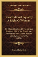 Constitutional Equality A Right of Woman 1018231838 Book Cover