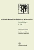 Die Krisis Der Volkskirche Zerfall Oder Gestaltwandel?: 163. Sitzung Am 16. Dezember 1970 in Dusseldorf 3322986144 Book Cover