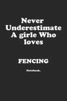 Never Underestimate A Girl Who Loves Fencing.: Notebook 1651841926 Book Cover