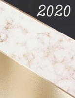 2020: Weekly and Monthly Planner (Gold, Navy, & Marble Cover) US Letter Size 8.5"x11" 1673697275 Book Cover