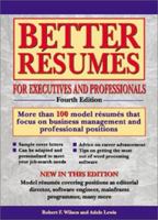 Better Resumes foe Executives and Professionals (Better Resumes for Executives and Professionals) 0812095081 Book Cover