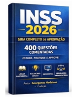 INSS 2026 – Preparação Completa 400 Questões Comentadas + Aulas Direcionadas: 400 Questões INSS Comentadas + Aulas Direcionadas (Portuguese Edition) B0GF7KGB4V Book Cover