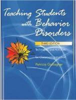 Teaching Students with Behavior Disorders: Techniques and Activities for Classroom Instruction 0891082786 Book Cover