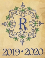 Weekly Planner Initial Letter “R” Monogram September 2019  -  December 2020: 15 Month Large Print Schedule Organizer by Week for Teachers and Students ... (Leafed Blue Initial - Parchment Background) 1691019135 Book Cover