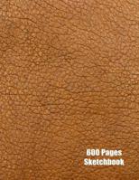 600 Pages Sketchbook : Brown Closeup Leather Large Sketchbook Slam Challenge 1986922723 Book Cover