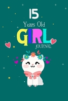 15 Year Old Girl Journal: Cute Cat Diary for Kids to Keep Memories, Both Lined and Blank 100 Pages, 6' X 9' , Happy Birthday Notebook, Sketchbook ... best gifts for 15 year Old, cat notebook 1672752744 Book Cover