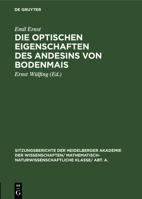 Die Optischen Eigenschaften Des Andesins Von Bodenmais 3111188124 Book Cover