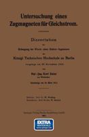 Untersuchung Eines Zugmagneten Fur Gleichstrom: Dissertation 3662390841 Book Cover