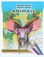 Color Quest Color by Number Animals: Jumbo Adult Coloring Book for Stress Relief (Fun Adult Color By Number Coloring) 1710747196 Book Cover