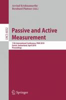 Passive and Active Measurement: 11th International Conference, PAM 2010, Zurich, Switzerland, April 7-9, 2010, Proceedings 3642123333 Book Cover