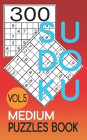 300 Sudoku Medium Puzzles Book Vol.5: Sudoku medium book, puzzles for adults 300 puzzles B08XL7YZTN Book Cover