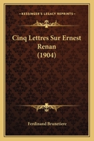 Cinq Lettres Sur Ernest Renan 2016165324 Book Cover