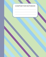 Composition Notebook: Blue Stripes Wide Ruled Notebook, School Notebook, Homes School Notebook, Gift for Kids, Students, Teens, 7.5 x 9.25 Inches 1677191937 Book Cover