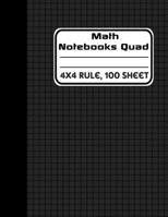 math notebooks quad 4x4 rule, 100 sheets(Cover Black): Math Notebook 1691531073 Book Cover