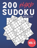 200 Hard Sudoku Puzzles.: Challenging Sudoku Book For Adults ( Volume 3 ) B08X64DG5D Book Cover