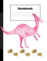 Notebook: Dinosaur Velociraptor, Foot Prints, Handwriting, Notebook Home Office School Student Teacher Homeschool, 7.4 x 9.7 in, 200 pages kids, school, home, students, teachers 172461701X Book Cover