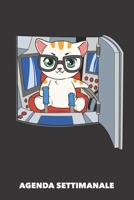 Agenda Settimanale: Gatto telecomandato A5 manoscritto floreale - Agenda con Pianificatore Settimanale 52 settimane per Proprietario del Gatto (nero) (Italian Edition) 1689913681 Book Cover