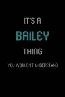 It's A Bailey Thing, You Wouldn't Understand: Personalized Notebook Journal With Name Blank Lined Customized Diary Logbook Gifts 1708593853 Book Cover