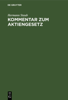 Kommentar Zum Aktiengesetz 3112376110 Book Cover