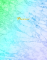 Planner: Personal no dates anytime start planner | Weekly format with to do lists and priorities | Over 2 years worth of planning | Green, Blue and Aqua Marble Cover Design 1694859312 Book Cover