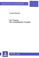 Zur Theorie Der Musikalischen Analyse 3631480512 Book Cover