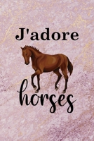 J'adore Horses: All Purpose 6x9 Blank Lined Notebook Journal Way Better Than A Card Trendy Unique Gift Pink Marble Equestrian 1694840883 Book Cover