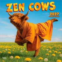 Zen Cows | 2027 12 x 24 Inch (Hanging) Monthly Square Wall Calendar | Plastic-Free | BrownTrout | Domestic Farm Animals Humor B0GH9BGK58 Book Cover