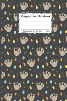 Composition notebook: adorable sloth with hand-drawn: Cute sloth cartoon with hand drawn doodles for men women teens kids boy love sloths (100-page size 6x9 inches college ruled) 1700177796 Book Cover