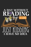 A Day Without Reading is Like Just Kidding I Have No Idea: Literature Author and Book Writer Joke Notebook 6x9 Inches 120 dotted pages for notes, drawings, formulas Organizer writing book planner diar 1712376411 Book Cover
